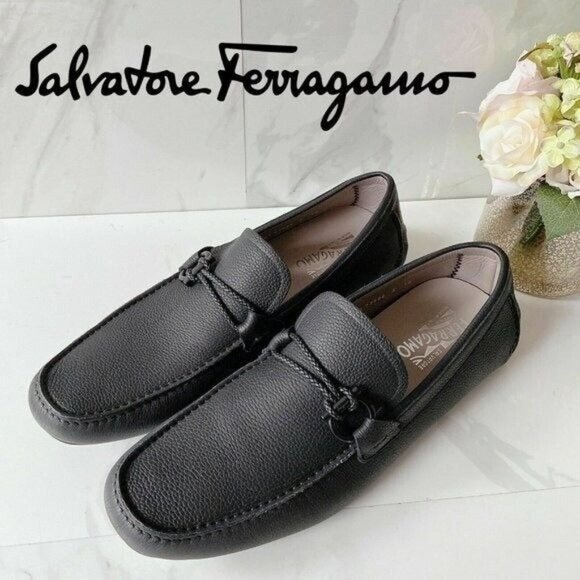 Salvatore Ferragamo Black Loafers - Picture 1 of 12